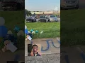 Memorial set up at school bus stop where teen was shot killed