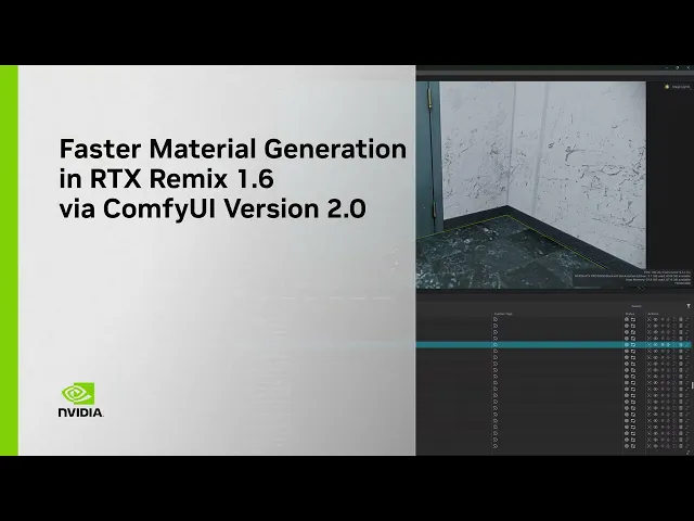 Faster Material Generation in RTX Remix 1.6 via ComfyUI