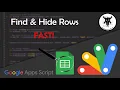 Find and hide Rows by Grouping Ranges in Google Sheets with Apps Script