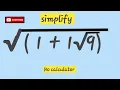 Nice Simplification nested radical problem Olympiad question math problem