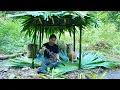 Download Lagu Wandering In The Jungle, Making A Shelter From Bamboo, Survival Alone | EP.491