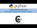 Error and Exception Handling in Python