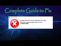 Fix System Restore Error - Shadow Copy Provider Error