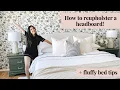 HOW TO REUPHOLSTER A HEADBOARD No Sewing Needed l FLUFFY BED TIPS
