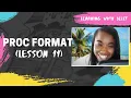 SAS Formats PROC FORMAT SAS for Beginners Lesson 11