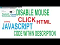 Disable Mouse Right Click HTML using JAVASCRIPT