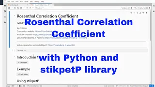 Python - Rosenthal Correlation Coefficient with stikpetP