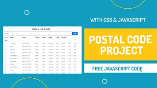 Check a postal code in JavaScript Pic Code Search Project using JavaScript