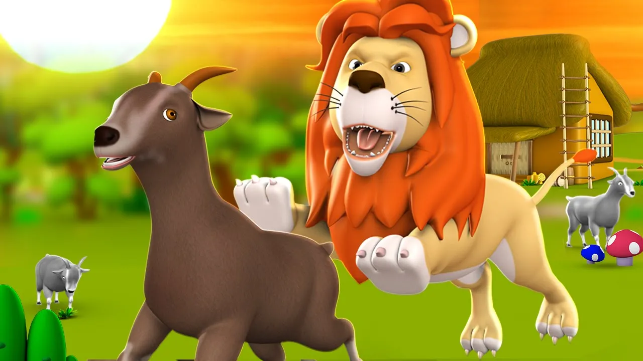 Sher aur Samajhdar Bakri 3D Animated Hindi Moral Stories for Kids शेर और बकरी कहानी Lion Goat Tales