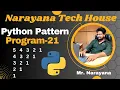 Narayana Tech House Python Pattern Program-21 Mr Narayana 9010607010