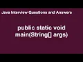 Public Static Void Main Method in Java