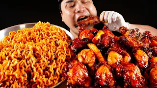 맛있게 매운 조합! 불닭볶음면에 볼케이노 닭다리, 볼케이노 장각구이 먹방~!! Hot Chicken Flavor Ramen, Volcano Roasted Chicken Leg