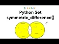 Python Set symmetric - difference