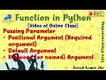 Python Function Part 3 Passing Parameter Python Tutorial Class-12 CBSE Rajesh Kumar Jha