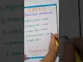 Basic Mathematics Trick Even Numbers Odd Numbers First Short Even-Odd number Logic