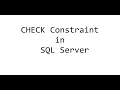 Check Constraint in SQL Server
