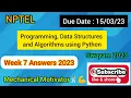 Programming Data Structures and Algorithms using Python Week 7 Quiz Assignment 7 Solution NPTEL