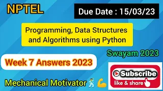Programming Data Structures and Algorithms using Python Week 7 Quiz Assignment 7 Solution NPTEL