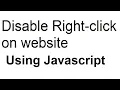 Disable Right-Click on your website using Javascript
