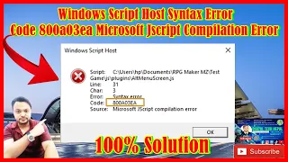 Fixed Windows Script Host Syntax Error Code 800a03ea Microsoft Jscript Compilation Error Guide