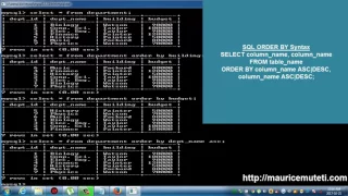 Structured Query Language Tutorial SQL Part 13 ORDER BY Keyword Command Prompt Console