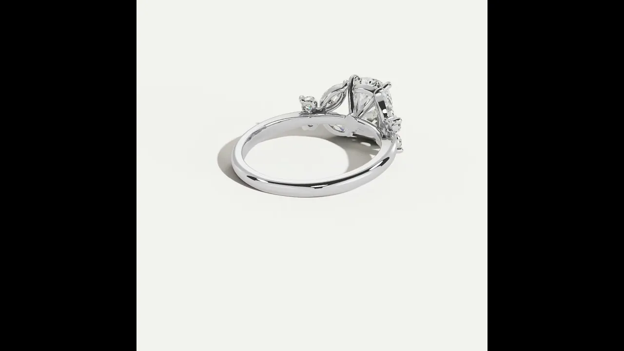 Lettice丨Elongated Cushion Lab Diamond Butterfly Cluster Engagement Ring