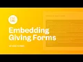 Embedding Giving Forms Giving Forms Lesson 03
