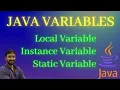Java Variables Local Variable Instance Variable Static Variable