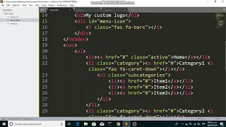 Responsive dropdown navigation menu using HTML 5 CSS and javascript Part