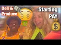How much does DELI dept and PRODUCE dept PAY Minors Adults