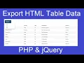 Export HTML Table Data to Excel CSV and Text with jQuery