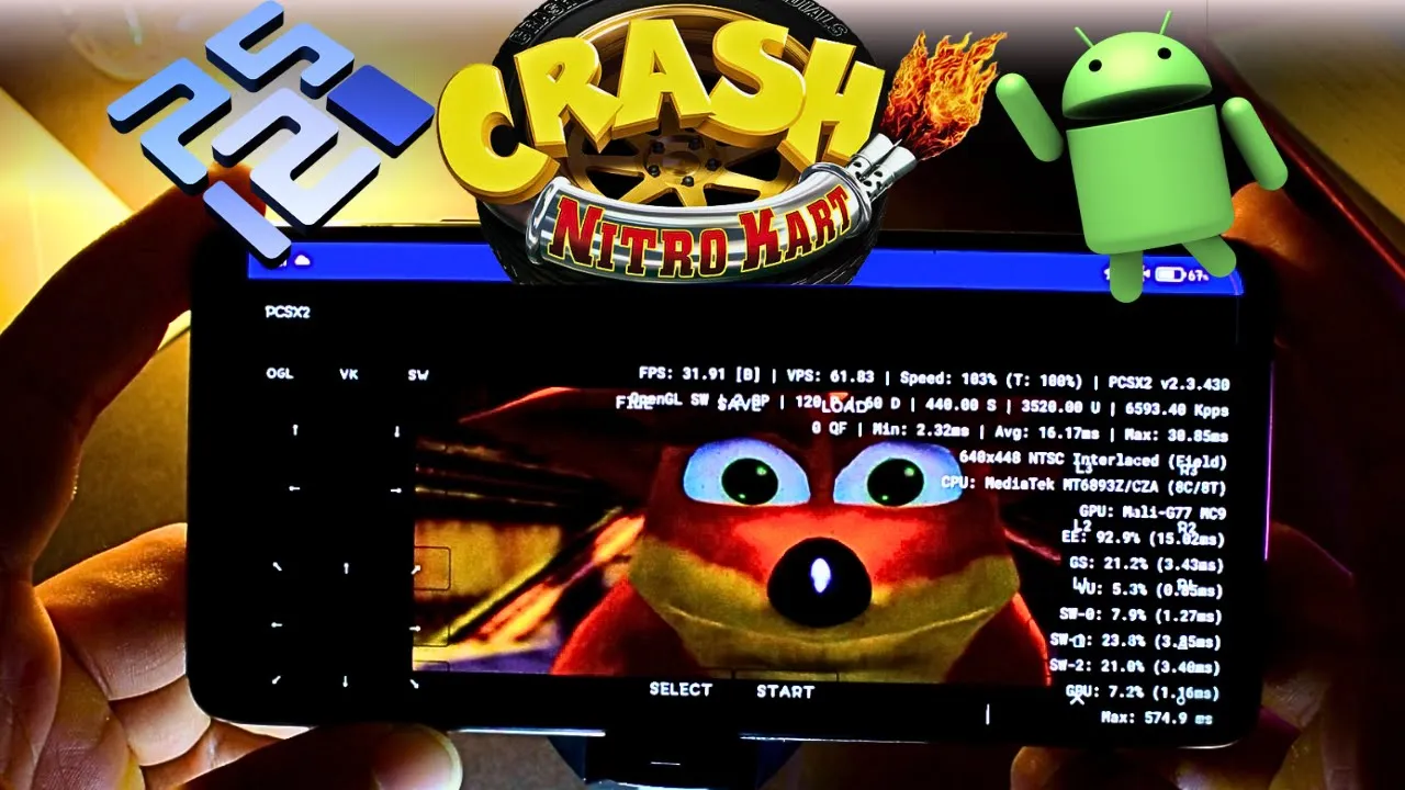 PS2 Emulator Android | Crash Nitro Kart | PCSX2 | Gameplay