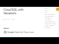Cloud SQL with Terraform Qwiklab