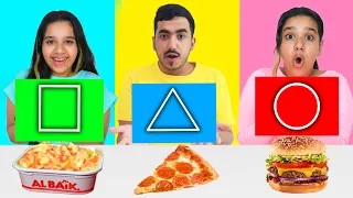 تحدي أكل يوم كامل بنفس الأشكال الهندسية 