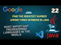 Find the Greatest Number Among Three Numbers in Java Java If-Else Tutorial for Beginners