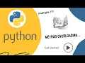 Python Method Overloading python for beginners