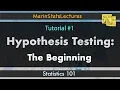 Hypothesis Testing The Big Picture One Sample t-test I Statistics 101 MarinStatsLectures