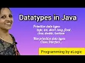 Datatypes in Java Core Java Tutorial