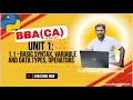 Python for BBA CA Unit 1 1 - Syntax Variables Data Types Operators TYBBA CA Sem V CBCS 2019