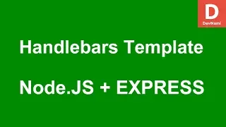 Express js How to use Handlebars with Express in Node js