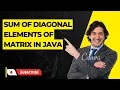 Sum of Diagonal Elements of Matrix in Java SB Codes