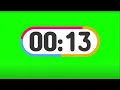 34 Second countdown timer with beep at every second Greenscreen copyright free