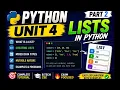 Python Programming Unit 4 - Lists in Python