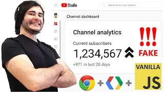 Animated Counter using Google Chrome Dev Tools and JavaScript Fake Subscriber Count