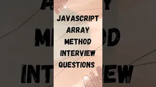 javascript array interview questions