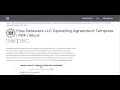 Free Delaware LLC Operating Agreement Template PDF Word