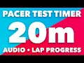 Download Lagu PACER Test Timer - 20m - Audio, Levels, Lap Pace Indicator - No Music -  Beep Test Timer