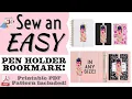 How to Sew a Pen or Pencil Bookmark Holder for ANY Notebook Binder Planner or Journal in 10 Min