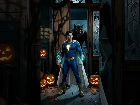 The Werewolf Stalked the WRONG Superhero… 🐺⚡️ #shorts #halloween #horror