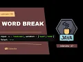 Word Break Leetcode 139 Dynamic Programming Java